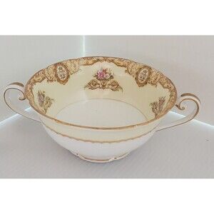 Vintage Noritake Fine China Ashley 3928 Japan Handled Cream Soup Bowl Floral